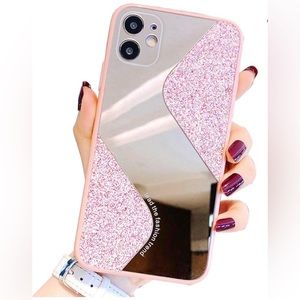 Pink sparkly Mirror iPhone 11 case